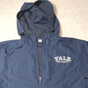 Champion Yale University Navy Blue Half Zip Windbreaker Hooded Jacket XS